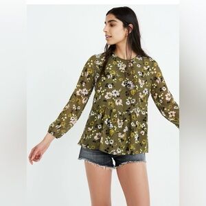 Madewell Georgette Peplum Top in Wildblooms